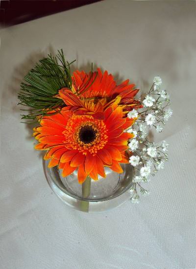 Arranjo Cristal com gerbera